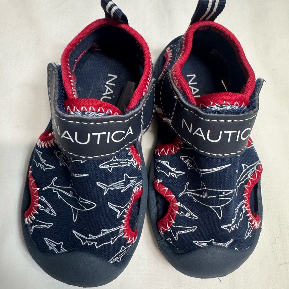 Nautica | Blue and Red Water Shoe Sandal with Strap and Non-Slip Sole | Size 3